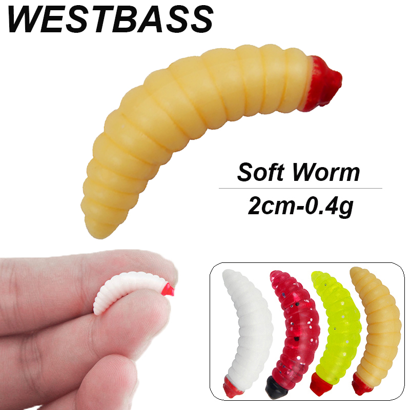 Fishing Lure Soft Plastic - WESTBASS 20/50 pièces larve souple Swimbait