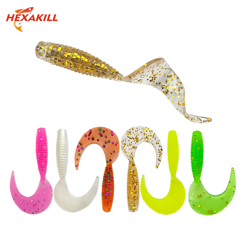 Fishing Lure Swimbait - 50 leurres souples à queue courbée