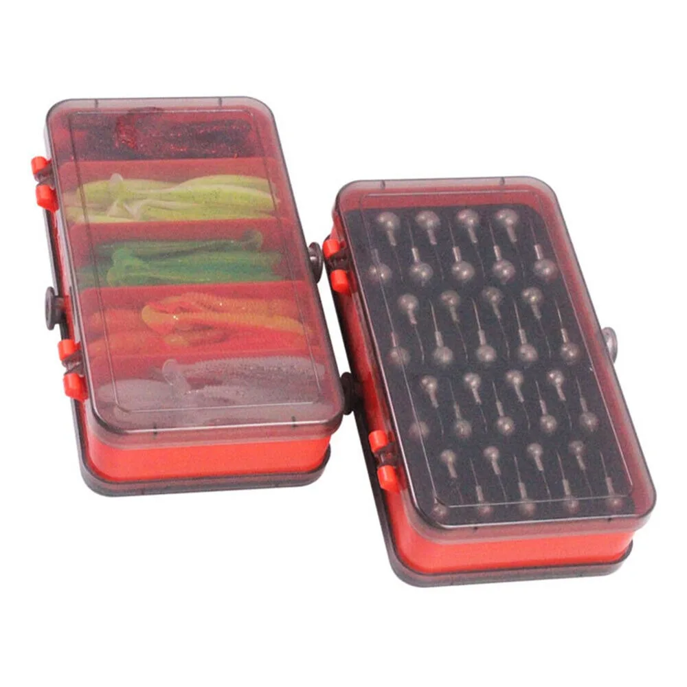 Fishing Lure Soft Plastic - Boîte de rangement portable double face