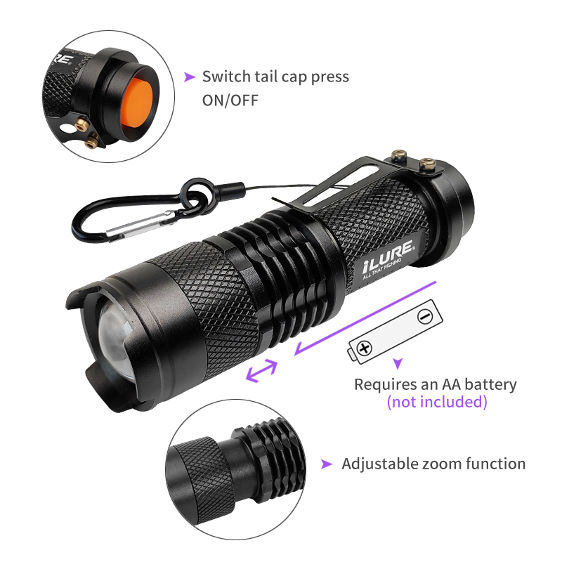 Mini lampe de poche UV 395nm,  - Fishing Lure Jig avis et prix