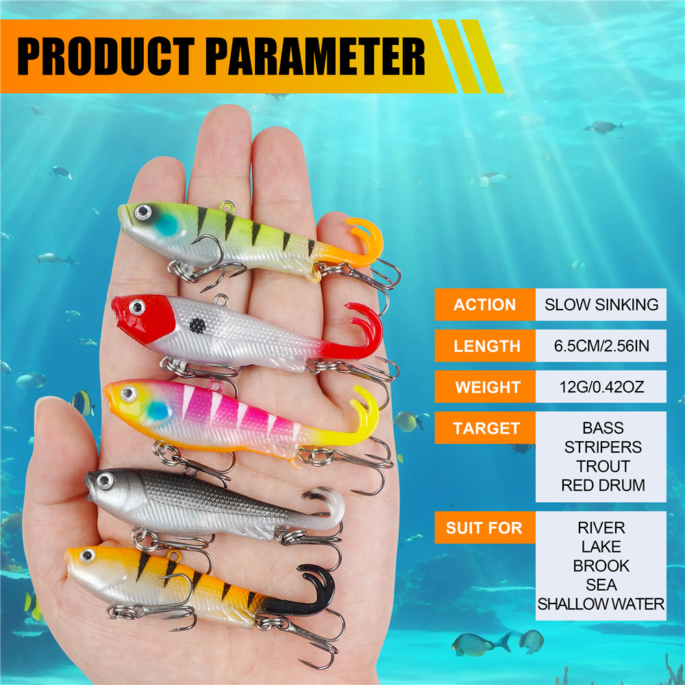 5 pièces pré-monté tête de gab - Fishing Lure Swimbait avis et prix