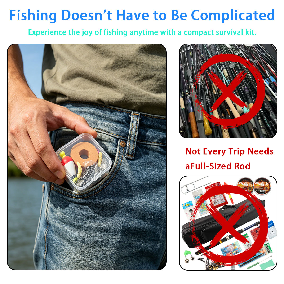 Kit de pêche d'urgence portabl - Fishing Lure Kit avis et prix
